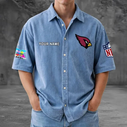 LIMITED EDITION - NEW CUSTOMIZED NFL20 ARC ARIZONA CARDINALS SEERSUCKER BUTTON SHIRT