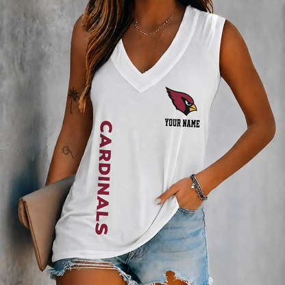 LIMITED EDITION - NEW CUSTOMIZED NFL20 ARC ARIZONA CARDINALS WOMEN'S V-NECK TANK TOP