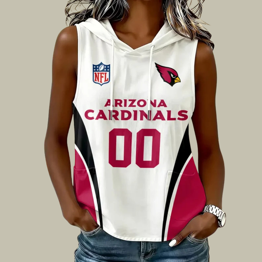 [SPECIAL OFFER] NEW CUSTOMIZED NFL20 ARC ARIZONA CARDINALS WOMEN'S SLEEVELESS HOODED POCKET TANK TOP