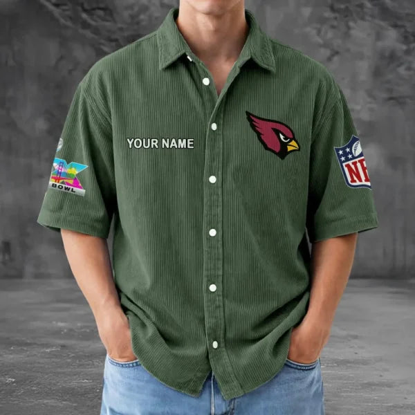 LIMITED EDITION - NEW CUSTOMIZED NFL20 ARC ARIZONA CARDINALS SEERSUCKER BUTTON SHIRT