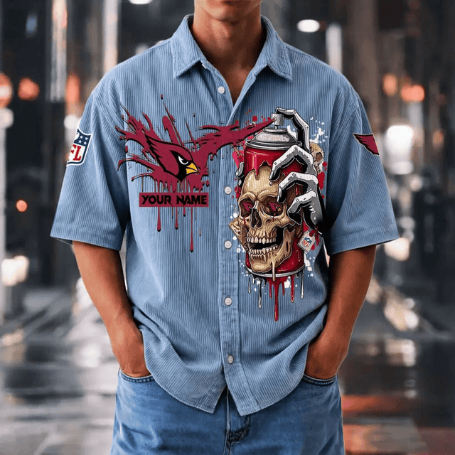 [SPECIAL OFFER] NEW CUSTOMIZED NFL20 ARC ARIZONA CARDINALS SEERSUCKER BUTTON SHIRT