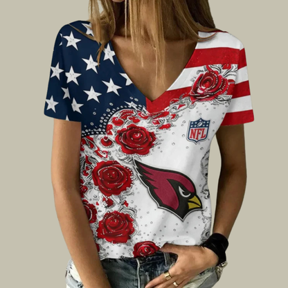[SPECIAL OFFER] NEW CUSTOMIZED NFL20 ARC ARIZONA CARDINALS V-NECK FEMALE SHIRT