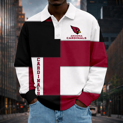 LIMITED EDITION - NEW CUSTOMIZED NFL20 ARC ARIZONA CARDINALS MEN LONG SLEEVE POLO