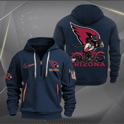 [SPECIAL OFFER] NEW CUSTOMIZED NFL20 ARC ARIZONA CARDINALS MUTICOLOR QUARTER ZIP HOODIE