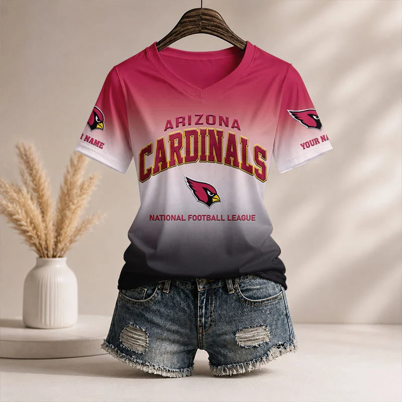 LIMITED EDITION - NEW CUSTOMIZED NFL20 ARC AR CARDINALS V-NECK FEMALE SHIRT