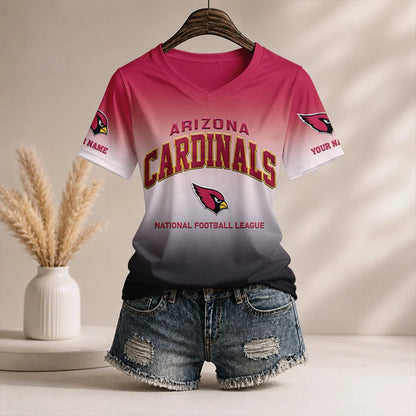 LIMITED EDITION - NEW CUSTOMIZED NFL20 ARC AR CARDINALS V-NECK FEMALE SHIRT