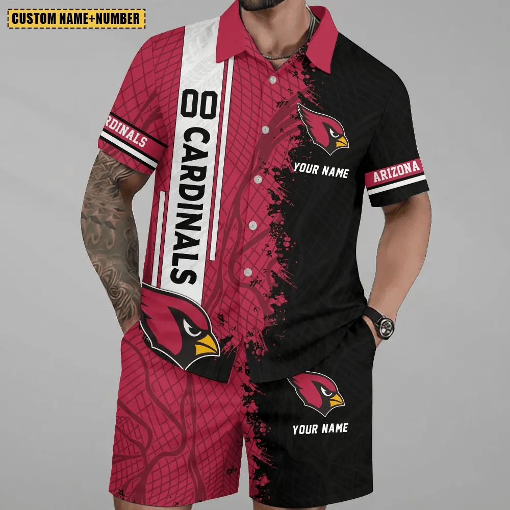 LIMITED RUN - NEW CUSTOMIZED NFL20 ARC ARIZONA CARDINALS UNISEX HAWAIIAN SHIRT & SHORTS SET