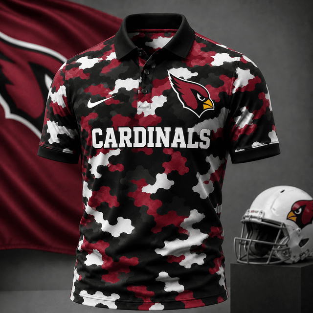 [SPECIAL OFFER] NEW CUSTOMIZED NFL20 ARC ARIZONA CARDINALS CAMO POLO SHIRT