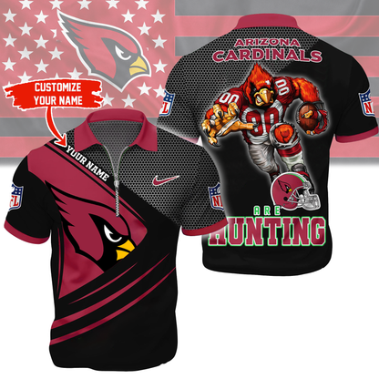 LIMITED EDITION - NEW CUSTOMIZED NFL20 ARC ARIZONA CARDINALS HARLEY-DAVIDSON POLO WITH ZIPPER SHIRT