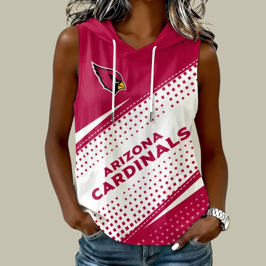 [SPECIAL OFFER] NEW CUSTOMIZED NFL20 ARC ARIZONA CARDINALS WOMEN'S SLEEVELESS HOODED POCKET TANK TOP