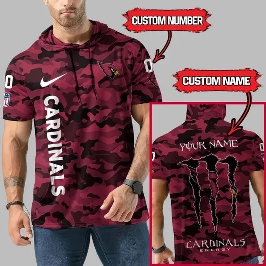 LIMITED EDITION - NEW CUSTOMIZED NFL20 ARC ARIZONA CARDINALS SHORT SLEEVE HOODIE