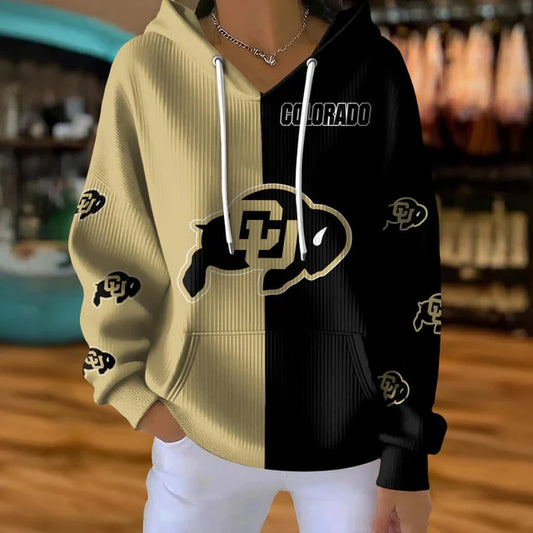 [FAN FAVORITE] NEW CUSTOMIZED NCAA FBS20 CRB COLORADO BUFFALOES RIBBED HOODIE & SWEATSHIRT