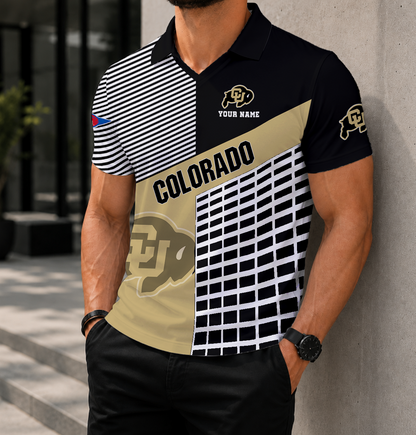 VIRAL EDITION - NEW CUSTOMIZED NCAA FBS20 CRB COLORADO BUFFALOES POLO SHIRT