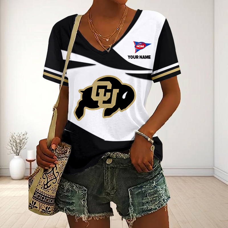 LIMITED DROP - NEW CUSTOMIZED | NCAA FBS20 CRB CR BUFFALOES V-NECK FEMALE SHIRT