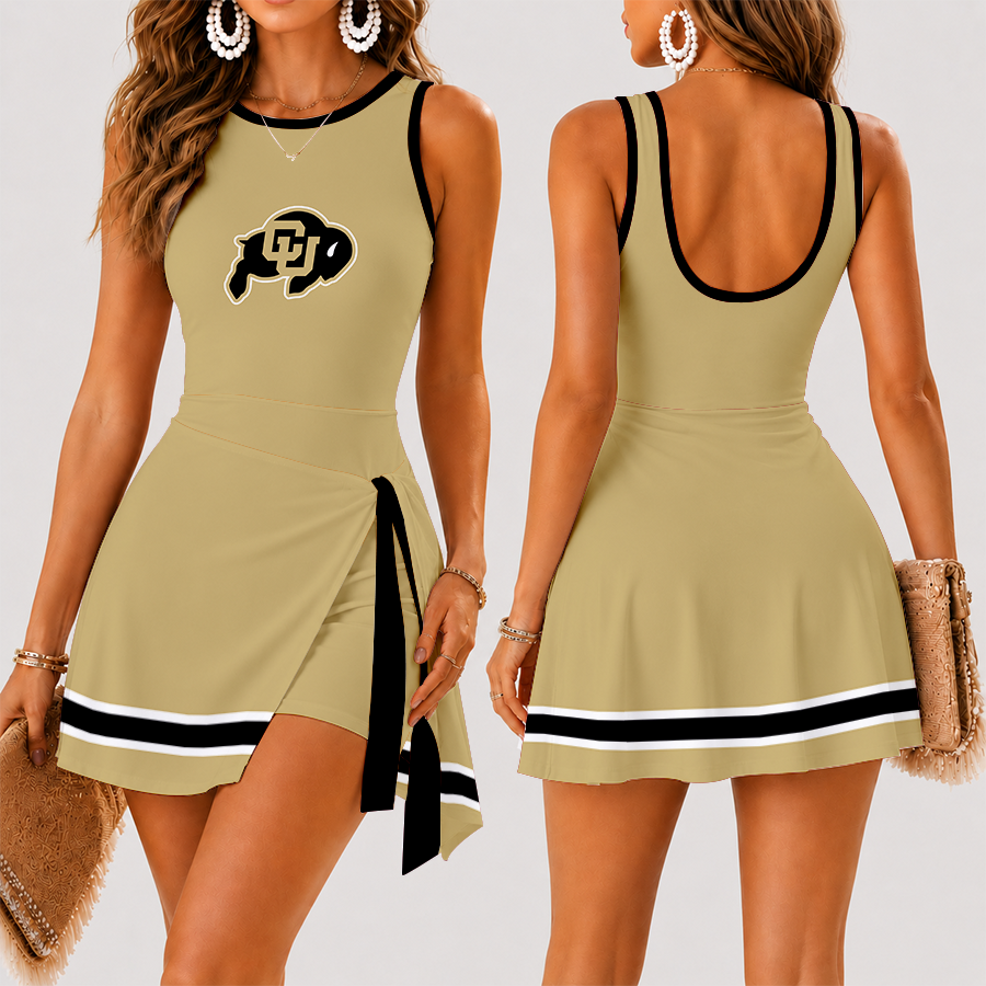 [FAN FAVORITE] NEW CUSTOMIZED NCAA FBS20 CRB COLORADO BUFFALOES WOMEN'S SUMMER SKORT DRESS