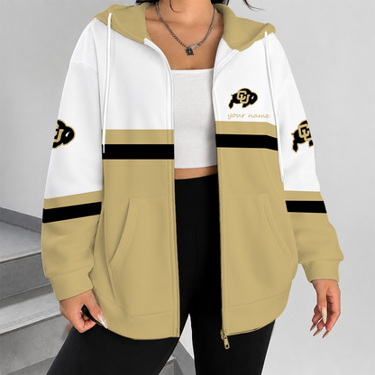 [FAN FAVORITE] NEW CUSTOMIZED NCAA FBS20 CRB COLORADO BUFFALOES ZIP HOODIE