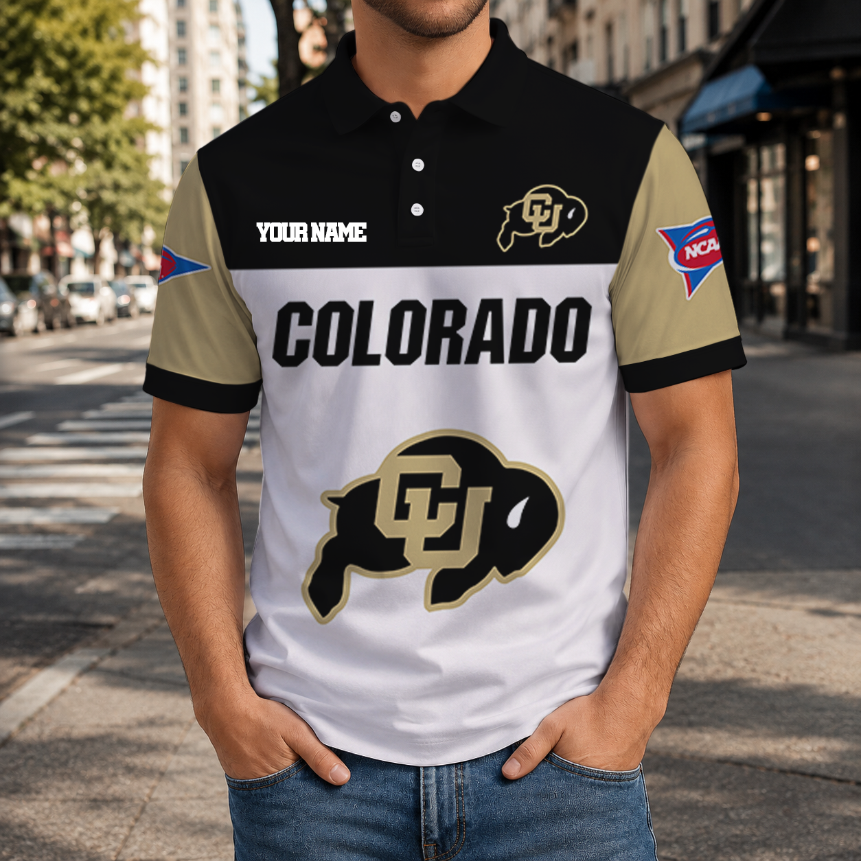 EXCLUSIVE EDITION - NEW CUSTOMIZED NCAA FBS20 CRB COLORADO BUFFALOES POLO SHIRT, ZIP POLO SHIRT & T-SHIRTS