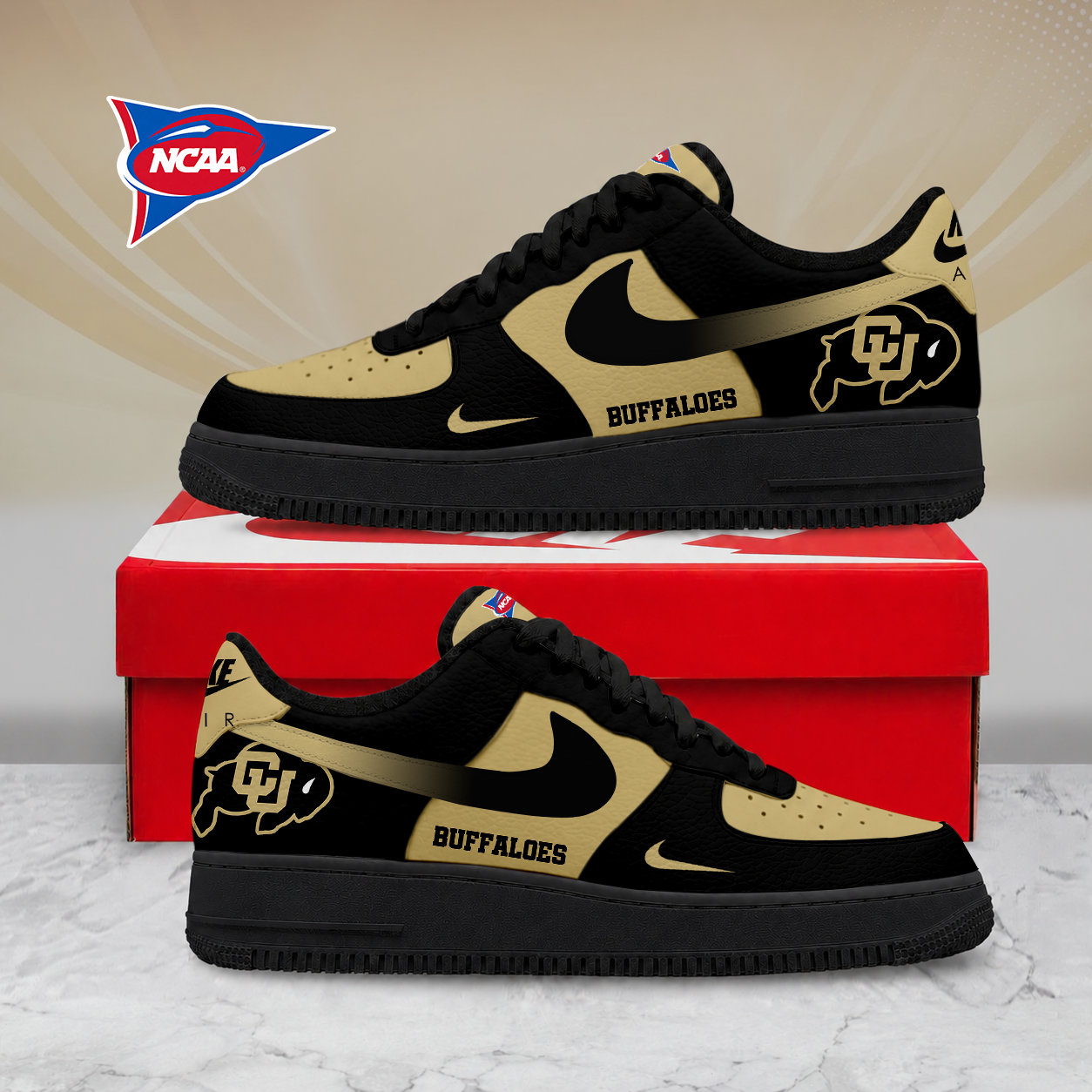 SPECIAL EDITION - NEW CUSTOMIZED NCAA FBS20 CRB COLORADO BUFFALOES AF1 SHOES