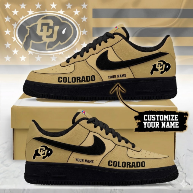 ELITE EDITION - NEW CUSTOMIZED NCAA FBS20 CRB COLORADO BUFFALOES AF1 SHOES