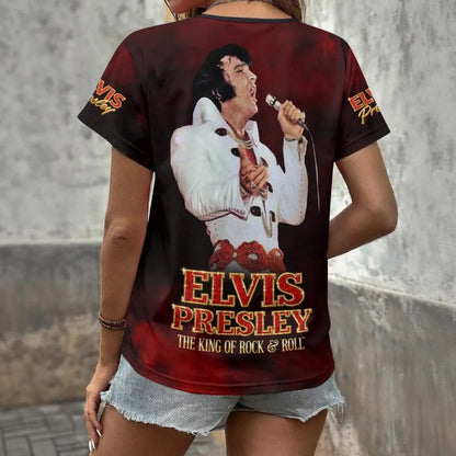 [FAN FAVORITE] NEW CUSTOMIZED ELVIS PRESLEY V-NECK FEMALE SHIRT