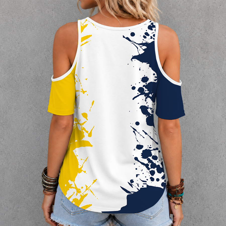 [FAN EXCLUSIVE] NEW CUSTOMIZED MLS20 LAG LA GALAXY CRISS CROSS V-NECK TOP
