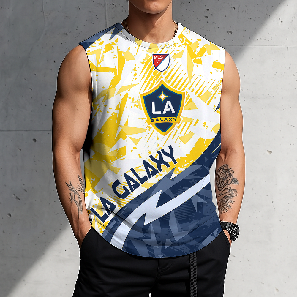POPULAR NOW - NEW CUSTOMIZED MLS20 LAG LA GALAXY TANK TOP & GYM SHIRT