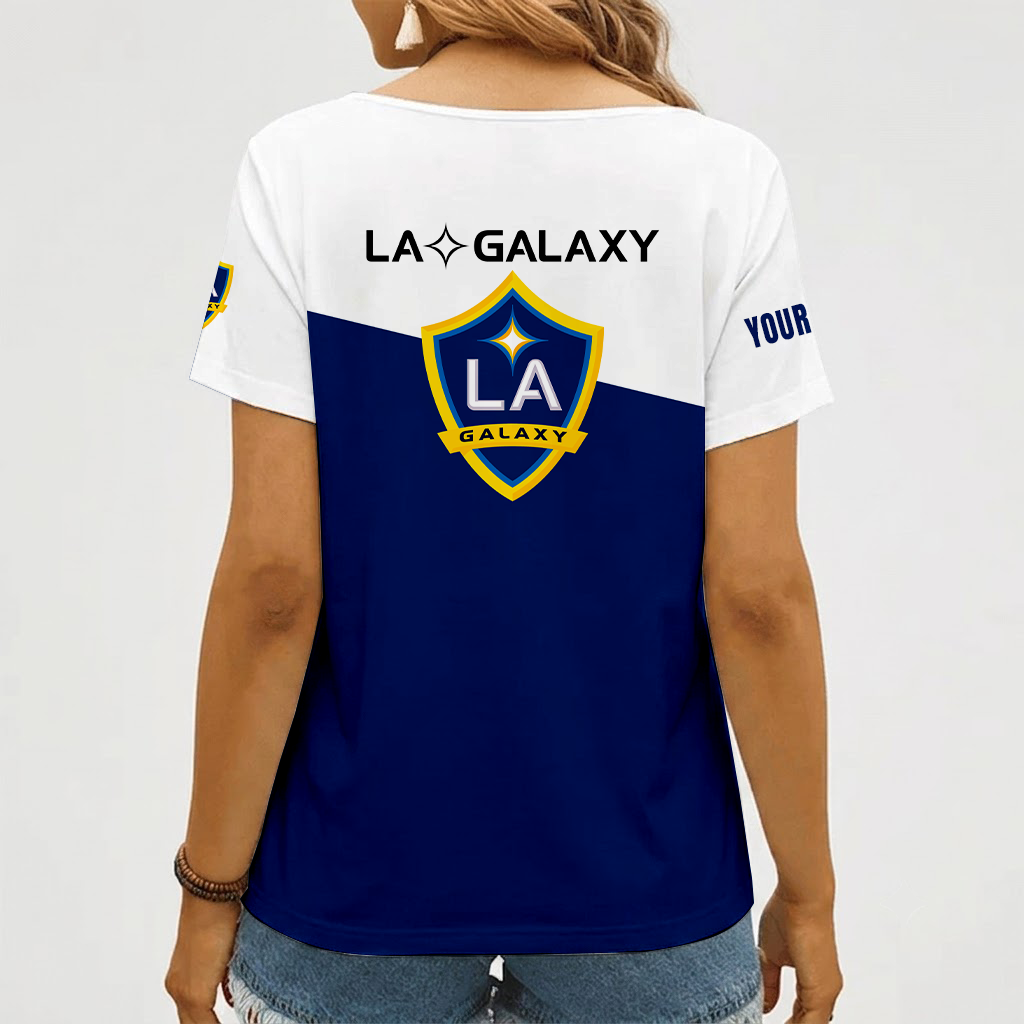 [FAN EXCLUSIVE] NEW CUSTOMIZED MLS20 LAG LA GALAXY V-NECK FEMALE SHIRT