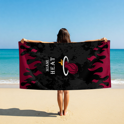 LIMITED EDITION - NEW CUSTOMIZED NBA20 MHE MIAMI HEAT BEACH TOWEL FOR FAN