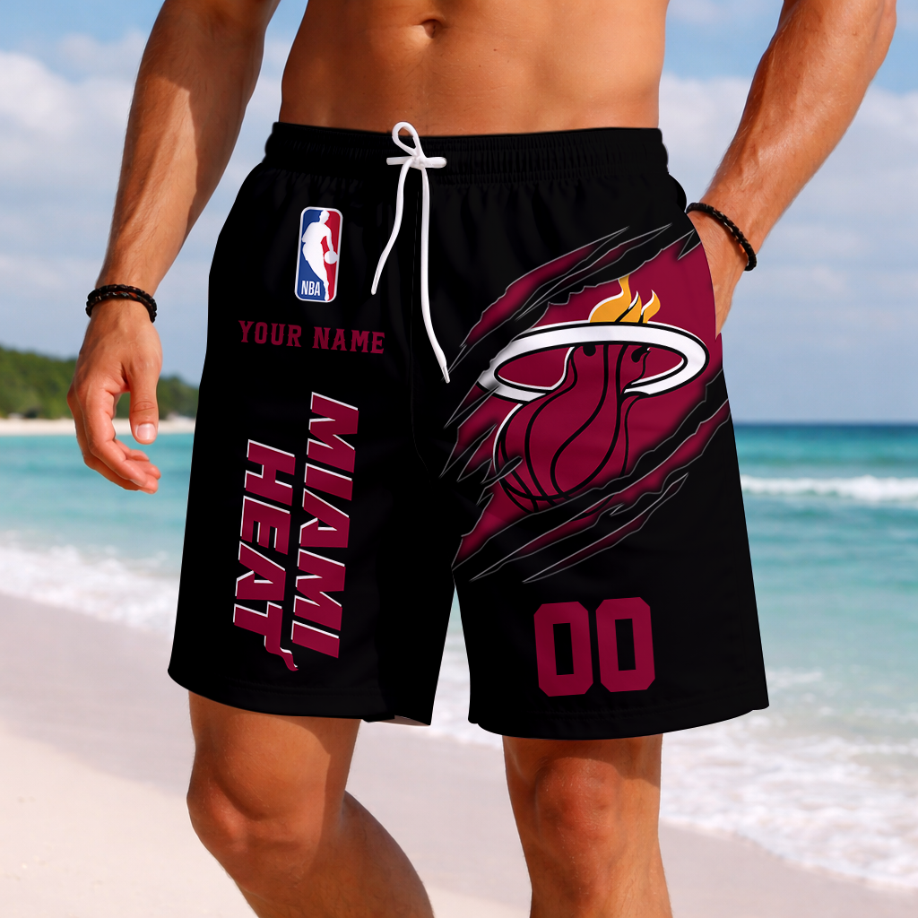 LIMITED EDITION - NEW CUSTOMIZED NBA20 MHE MIAMI HEAT SHORT PANTS