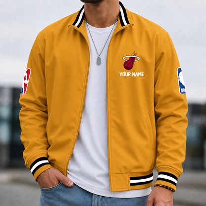 [HOT DEAL] NEW CUSTOMIZED NBA20 MHE MIAMI HEAT MULTICOLOR MEN'S CASUAL JACKET