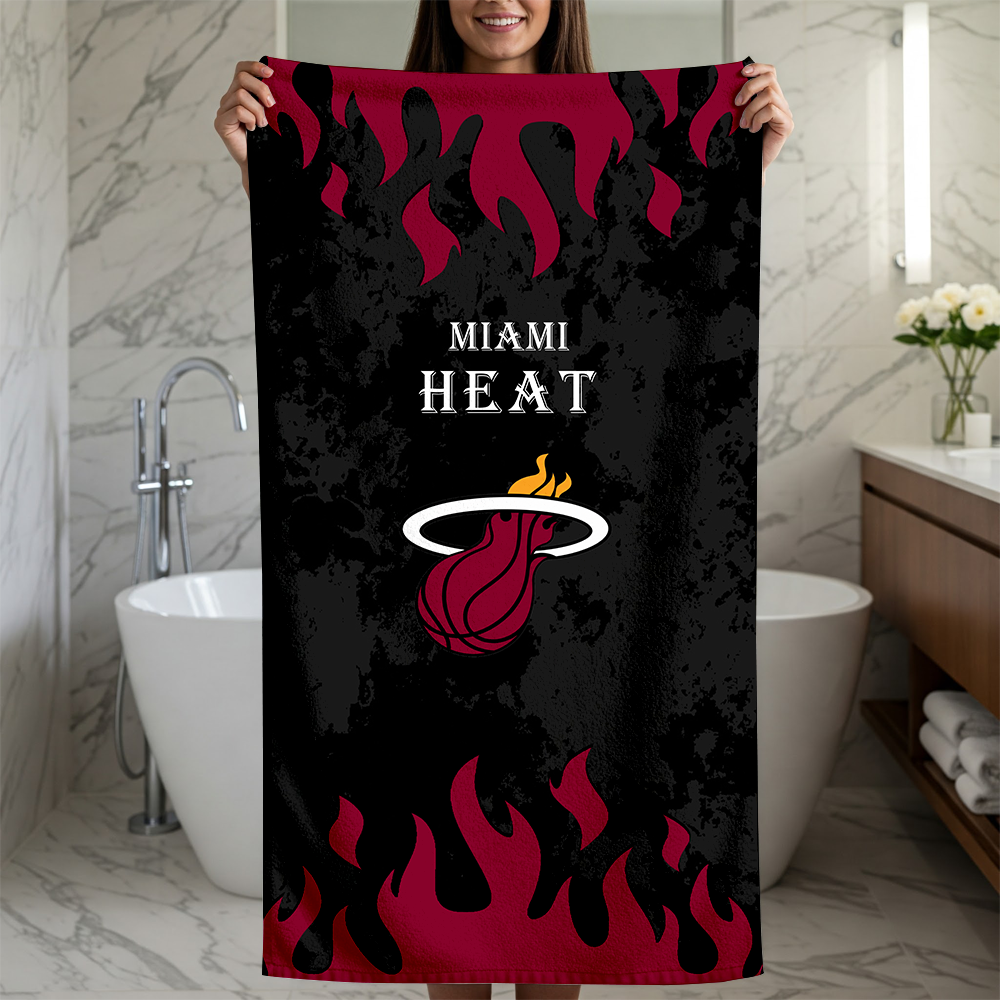 LIMITED EDITION - NEW CUSTOMIZED NBA20 MHE MIAMI HEAT BEACH TOWEL FOR FAN