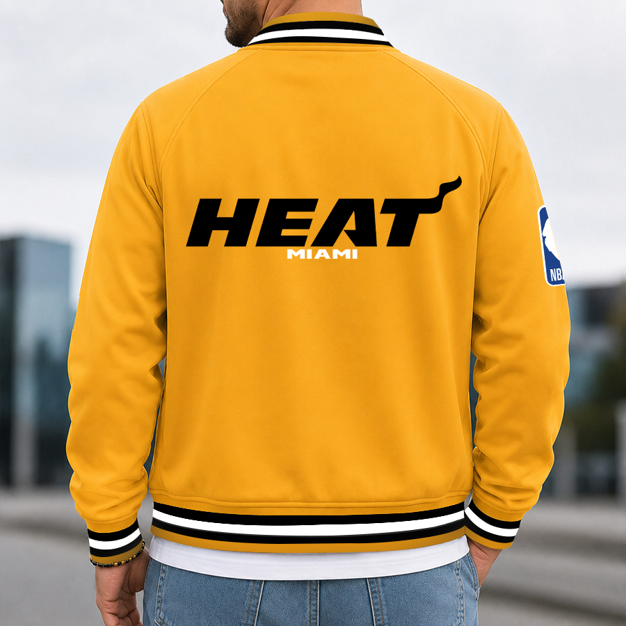 [HOT DEAL] NEW CUSTOMIZED NBA20 MHE MIAMI HEAT MULTICOLOR MEN'S CASUAL JACKET