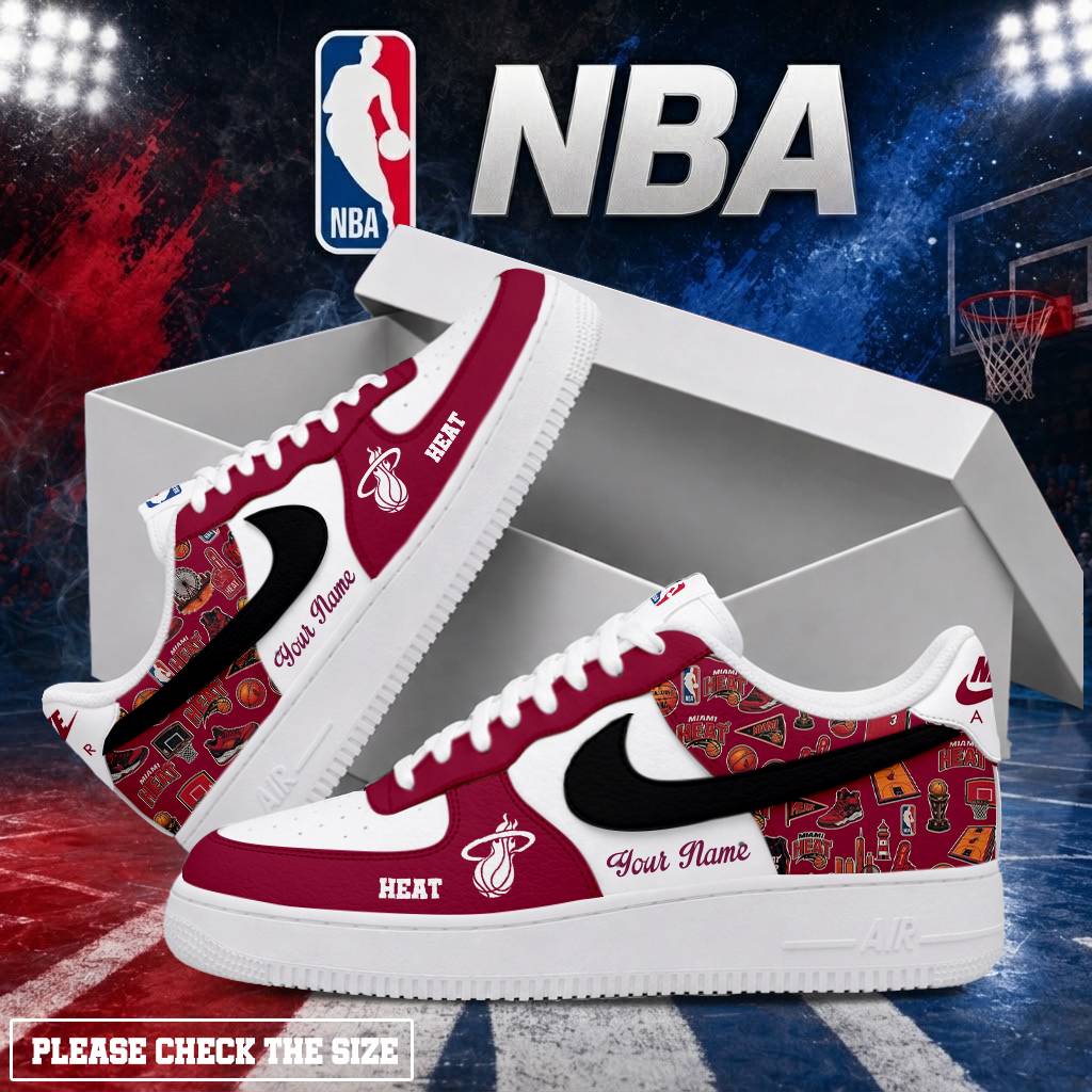 LIMITED EDITION - NEW CUSTOMIZED NBA20 MHE MIAMI HEAT AF1 SHOES