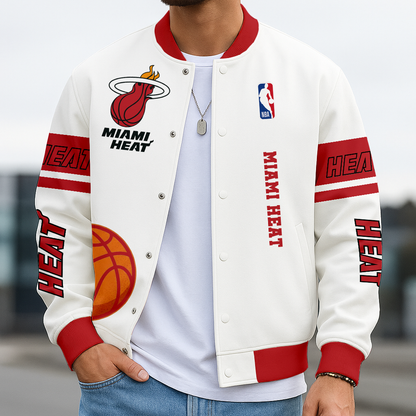 LIMITED EDITION - NEW CUSTOMIZED NBA20 MH MIAMI HEAT BASEBALL JACKET