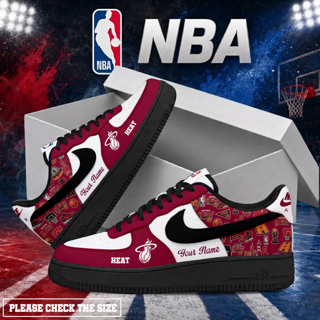 LIMITED EDITION - NEW CUSTOMIZED NBA20 MHE MIAMI HEAT AF1 SHOES