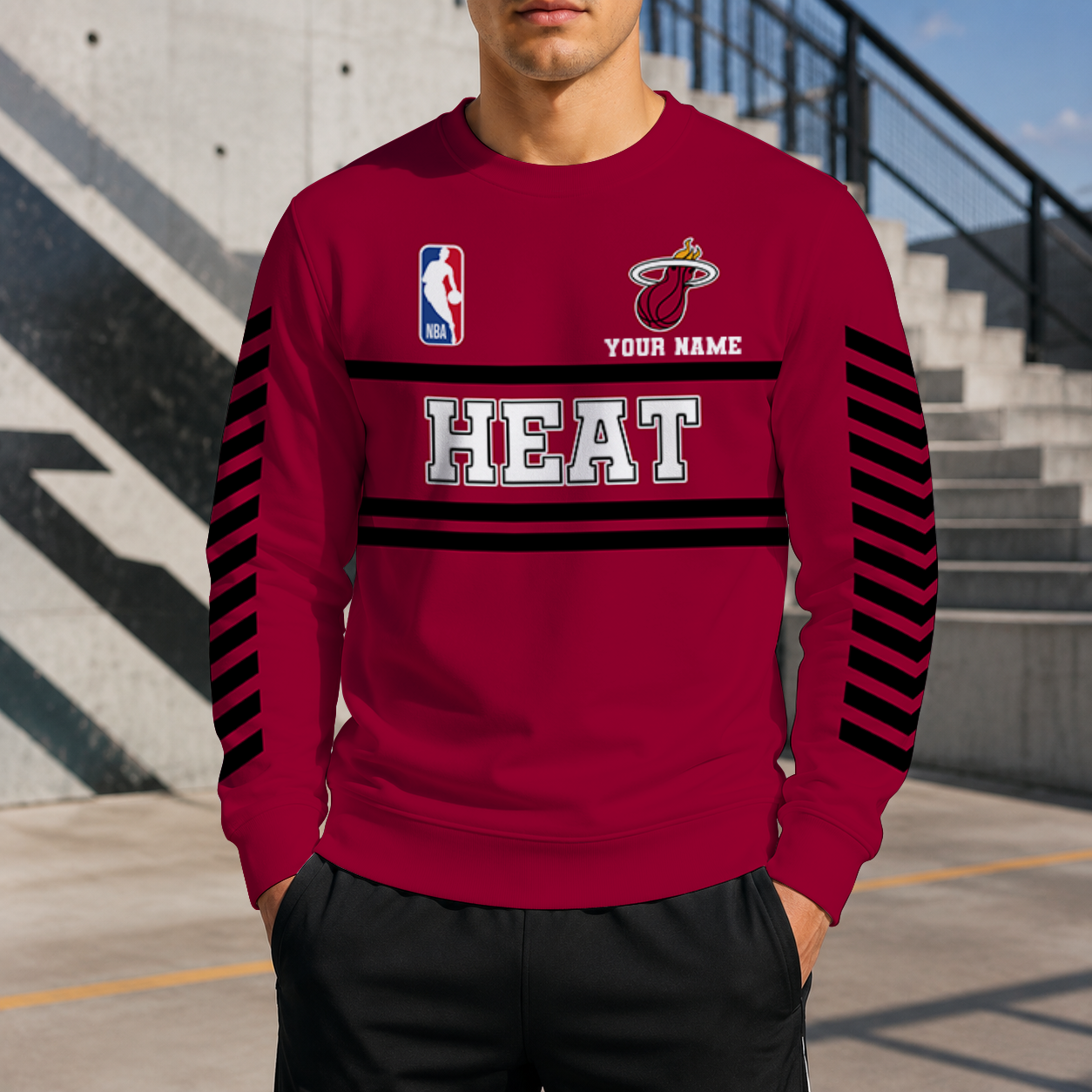 LIMITED EDITION - NEW CUSTOMIZED NBA20 MHE MIAMI HEAT UNISEX SWEATSHIRT