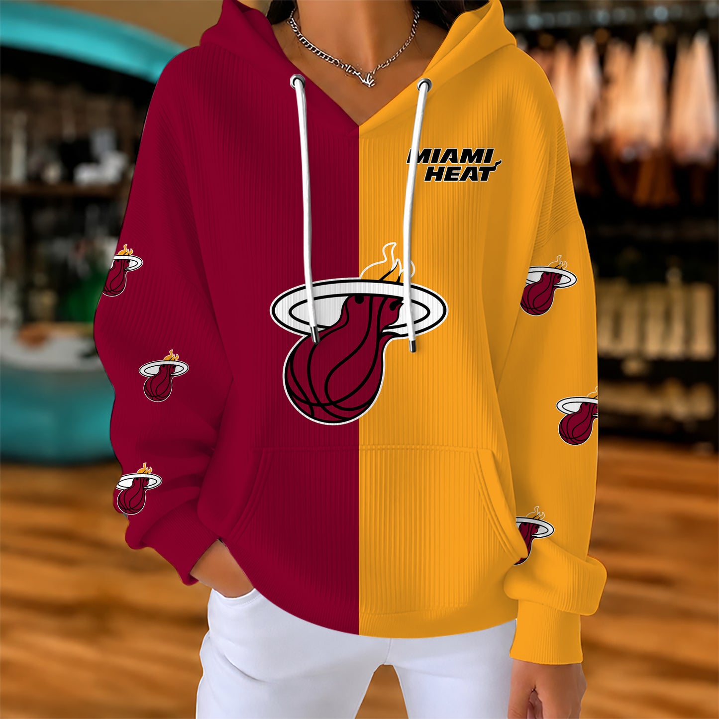 [HOT DEAL] NEW CUSTOMIZED NBA20 MHE MIAMI HEAT  RIBBED HOODIE & SWEATSHIRT
