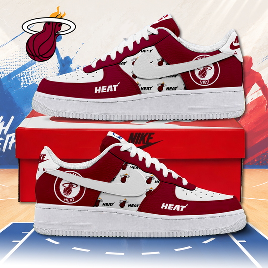 LIMITED EDITION - NEW CUSTOMIZED NBA20 MHE MIAMI HEAT AF1 SNEAKERS