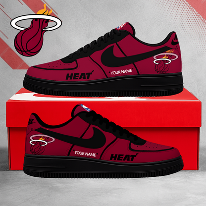LIMITED EDITION - NEW CUSTOMIZED NBA20 MHE MIAMI HEAT AF1 SNEAKERS
