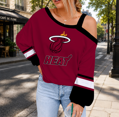 LIMITED EDITION - NEW CUSTOMIZED NBA20 MHE MIAMI HEAT DROP SHOULDER SWEATSHIRT