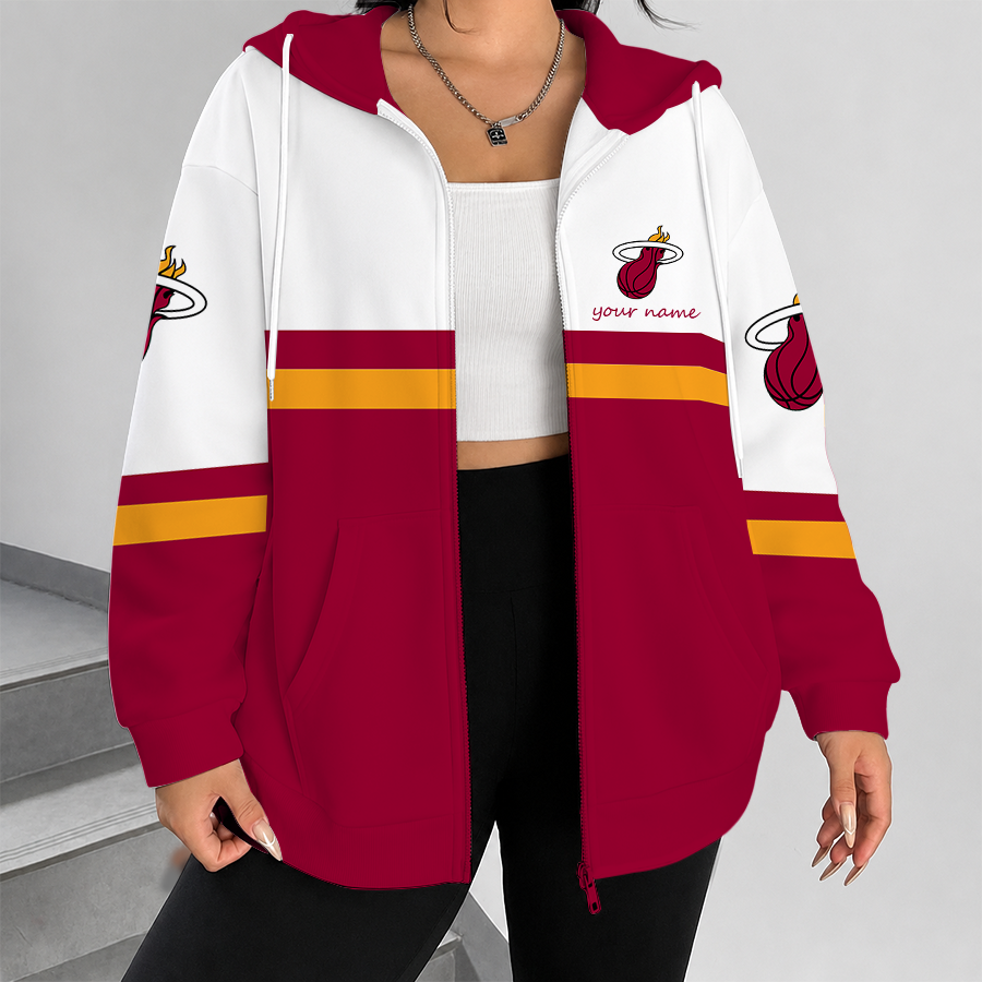 [HOT DEAL] NEW CUSTOMIZED NBA20 MHE MIAMI HEAT ZIP HOODIE