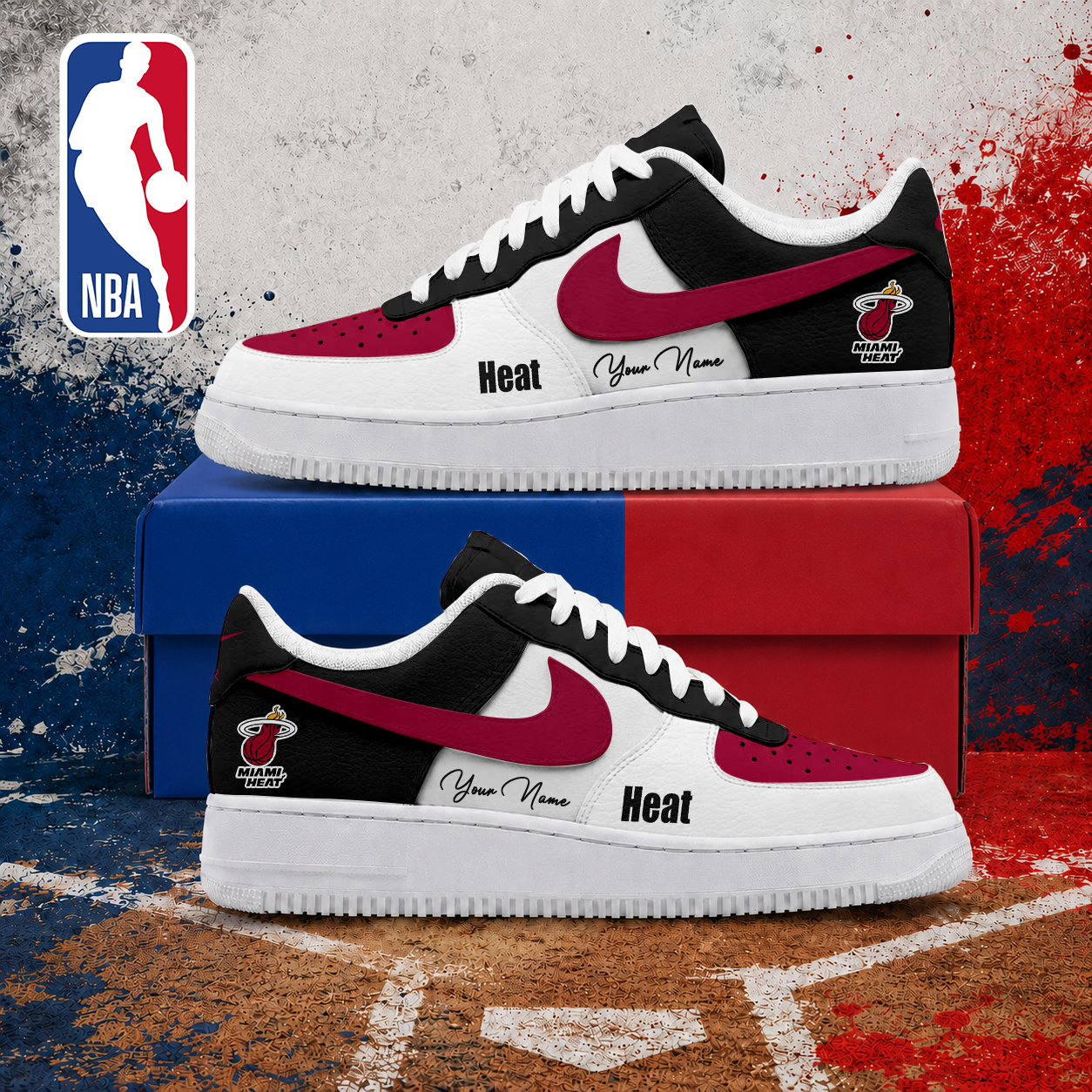 MEGA SALE - NEW CUSTOMIZED NBA20 MHE MIAMI HEAT AF1 SNEAKERS