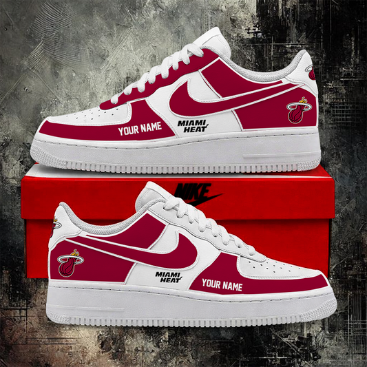 LIMITED EDITION - NEW CUSTOMIZED NBA20 MHE MIAMI HEAT AF1 SHOES