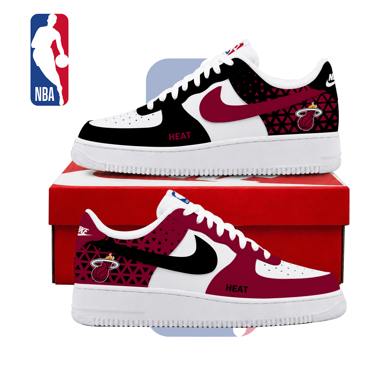 LIMITED EDITION - NEW CUSTOMIZED NBA20 MHE MIAMI HEAT AF1 SHOES