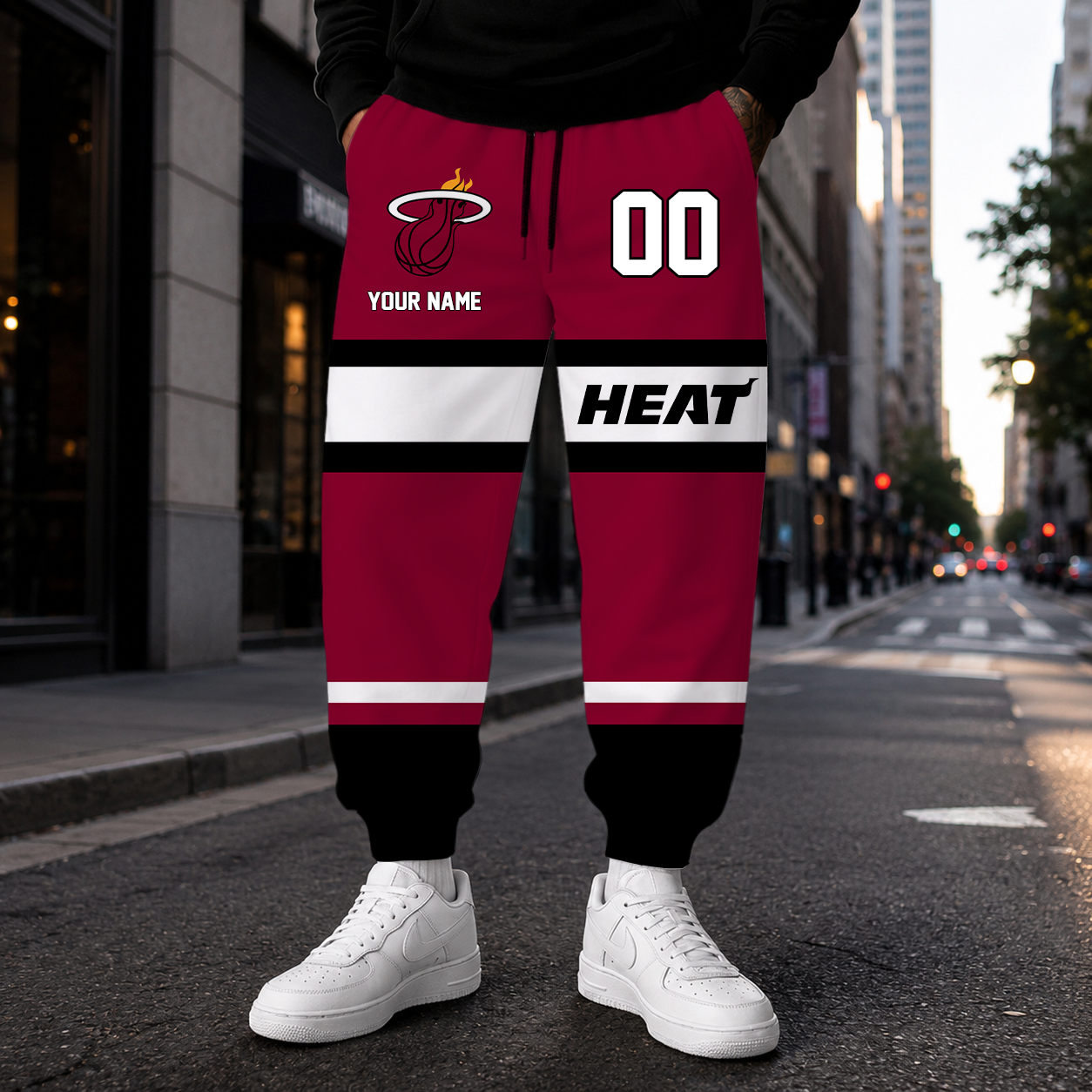 ELITE EDITION - NEW CUSTOMIZED NBA20 MHE MIAMI HEAT SWEATPANTS