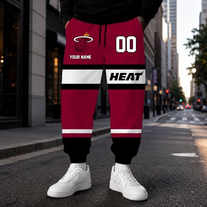 ELITE EDITION - NEW CUSTOMIZED NBA20 MHE MIAMI HEAT SWEATPANTS