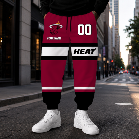 ELITE EDITION - NEW CUSTOMIZED NBA20 MHE MIAMI HEAT SWEATPANTS