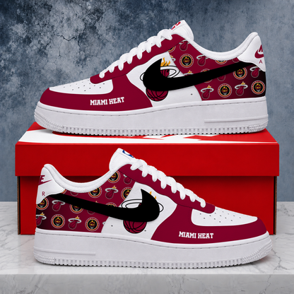 LIMITED EDITION - NEW CUSTOMIZED NBA20 MHE MIAMI HEAT AF1 SNEAKERS