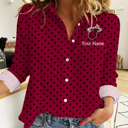 ELITE EDITION - NEW CUSTOMIZED NBA20 MHE MIAMI HEAT WOMEN CASUAL SHIRT FOR FAN