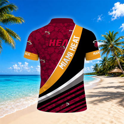 [HOT DEAL] NEW CUSTOMIZED NBA20 MHE MIAMI HEAT POLO SHIRT